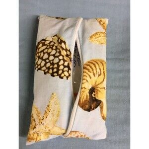 Kleenex/Tissue Holder Handmade Seashells Ocean